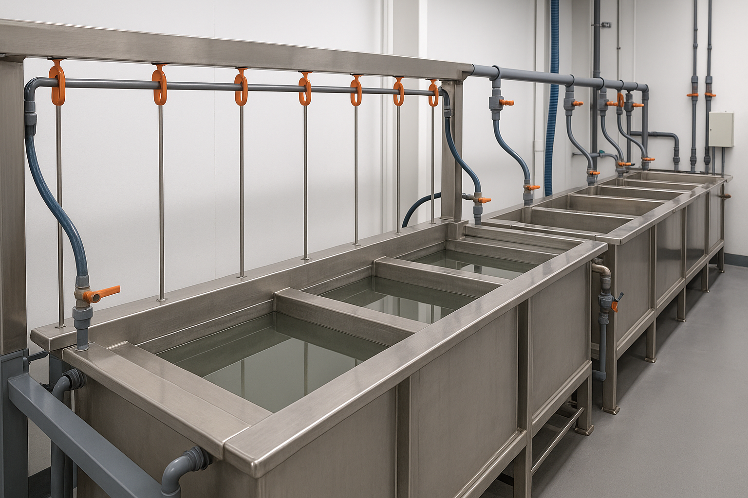Stainless steel passivation line