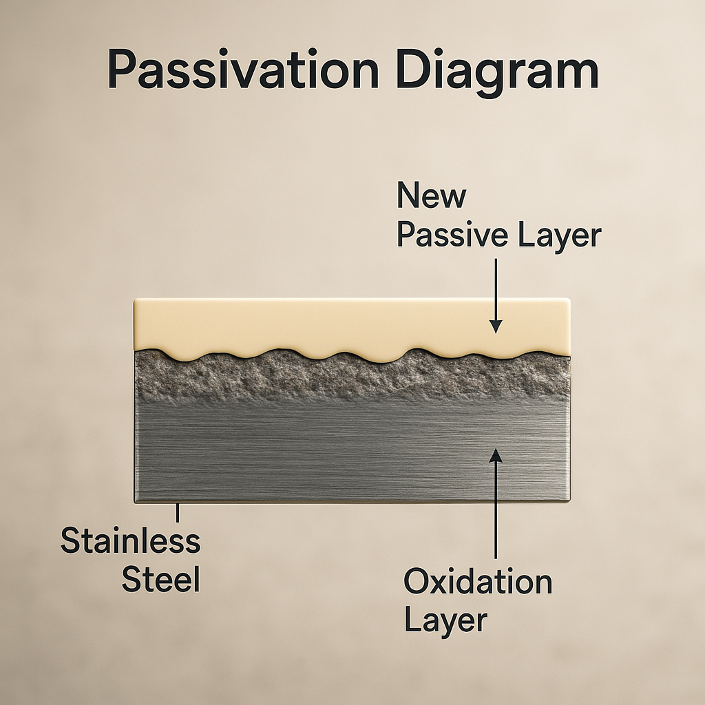 Diagram of the passivation process steps